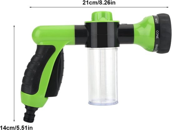 Hogedrukreiniger Auto Wassen Sproeipistool 6m (Groen) — afbeelding 2
