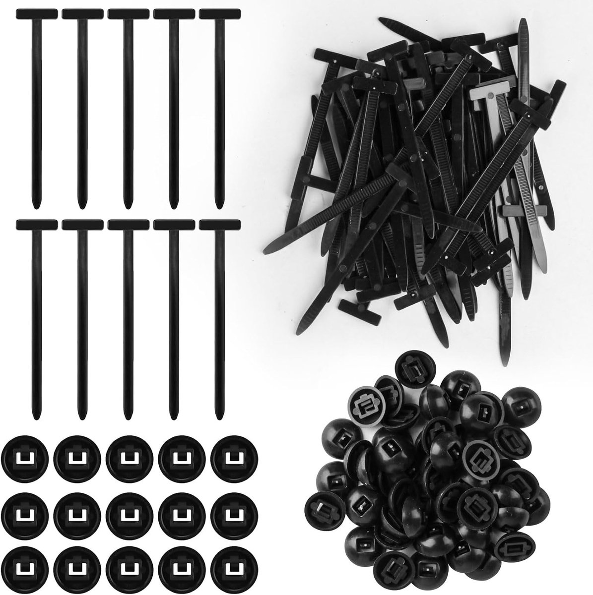 Kabelbinders, nylon universele kabelbindergespen, universeel | 90 mm kabelbevestiging, kabelclips, zelfsluitende kabelbinderhouder, UV-bestendig voor dagelijkse autoreparaties