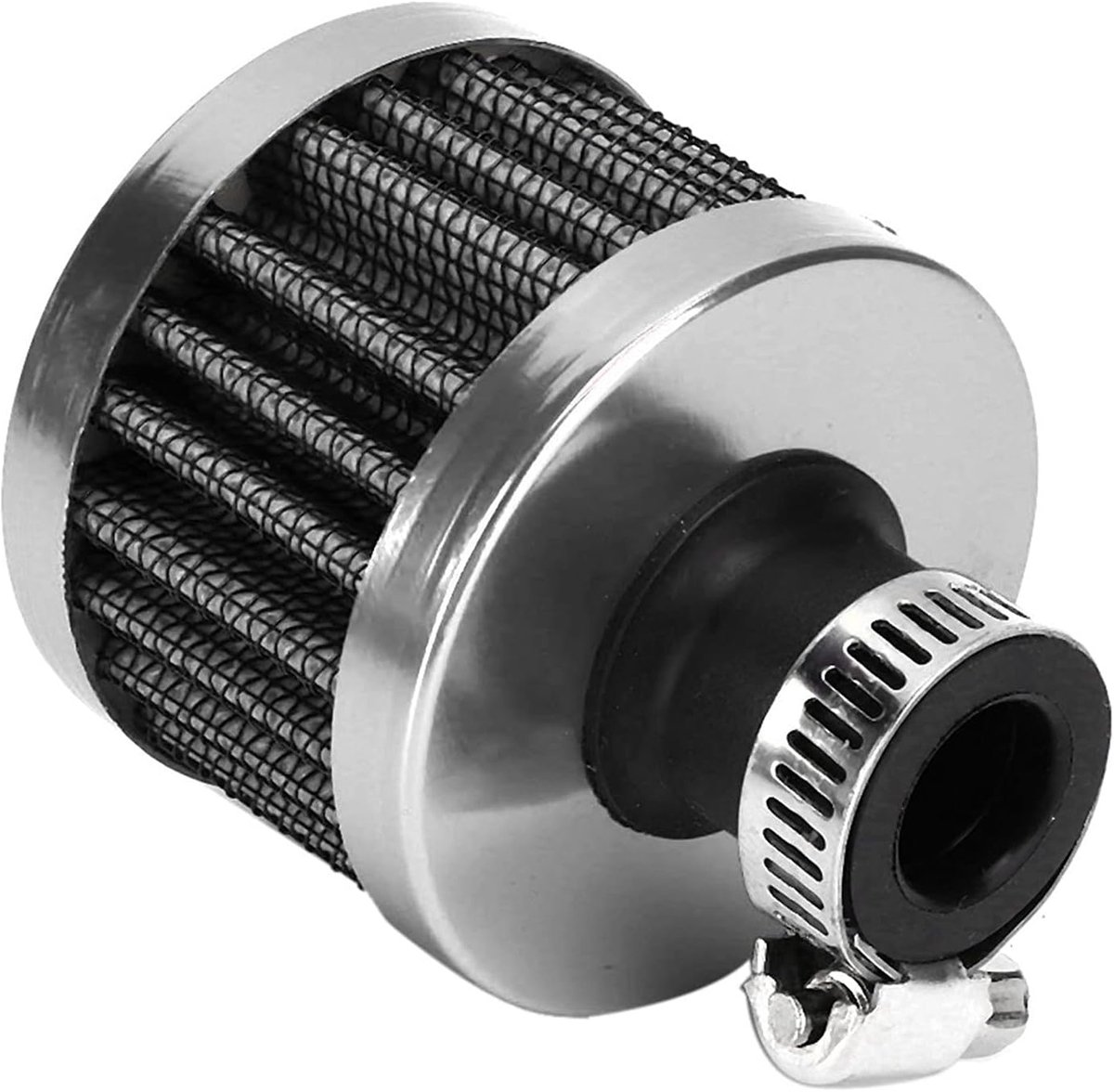 Carterontluchting, 13mm/0.5in Mini Luchtinlaatfilter Vent Carterontluchting Universele Auto Accessoire (Noire)(Zilver)