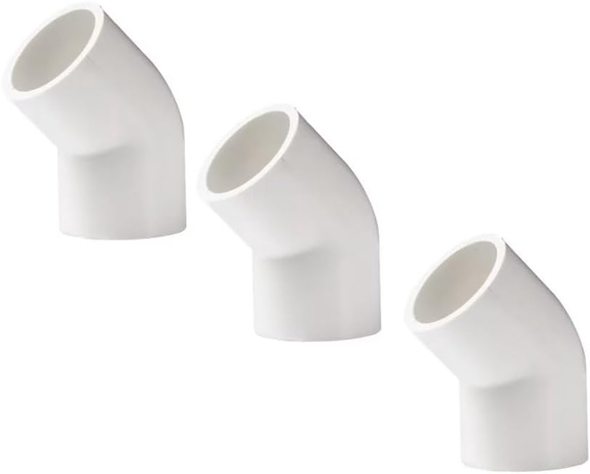 40mm PVC Waterpijp Montage 45 Graden Elleboog Koppeling Connector Adapter 3 Stks