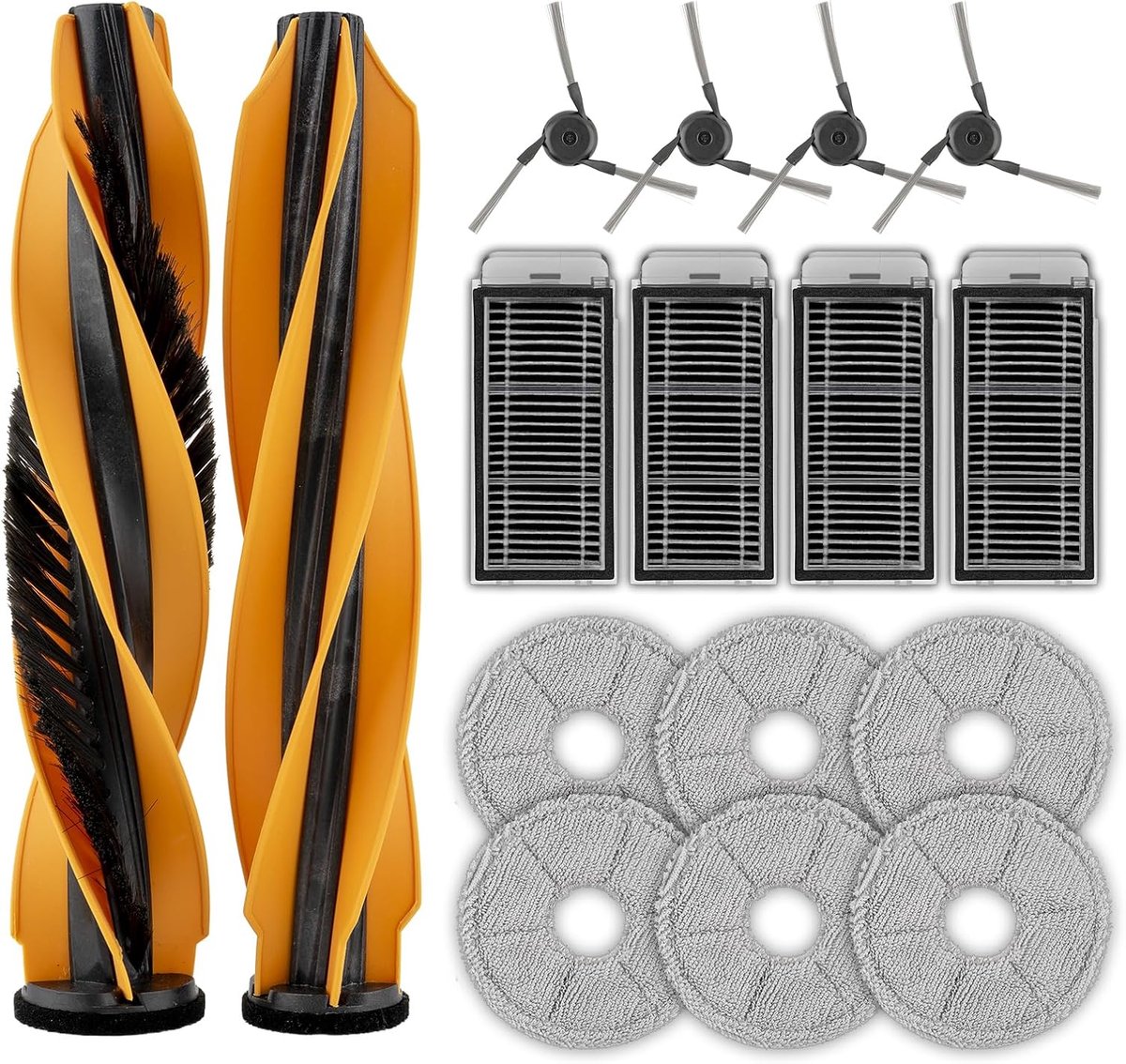 Ultra vervangende onderdelen compatibel met Mova V50 Ultra Complete robotstofzuiger, 2 rolborstels, 6 dweilpads, 4 HEPA-filters, 4 zijborstels, accessoireset