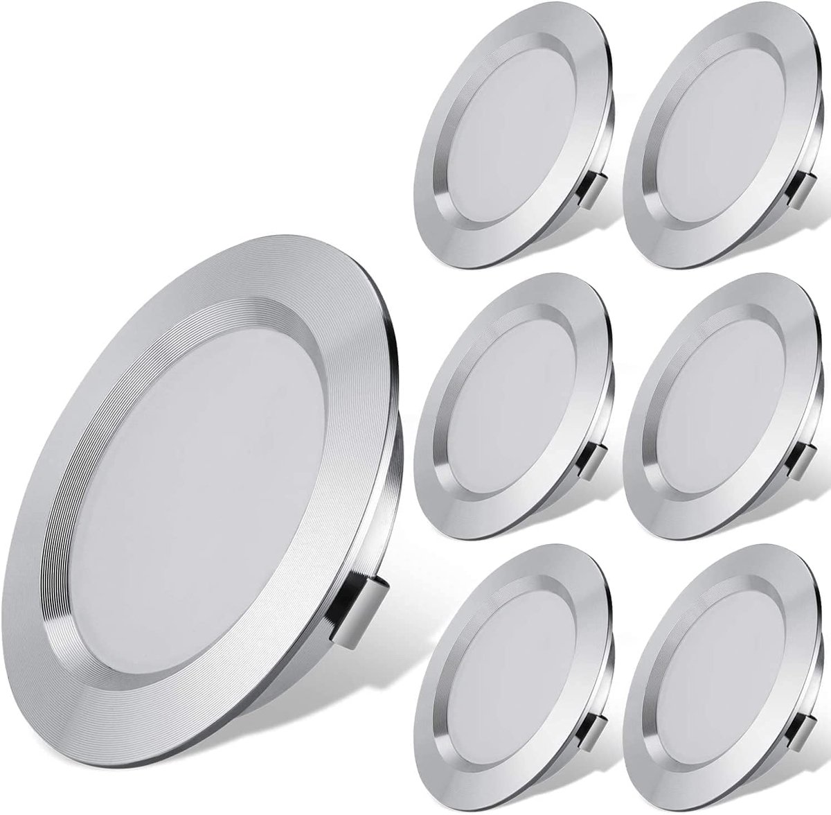 12 Volt led-verlichting voor RV boot trailer camper - neutraal 4500K 300 lumen 3W, laagspanning inbouwlicht dimbaar, 6 stuks