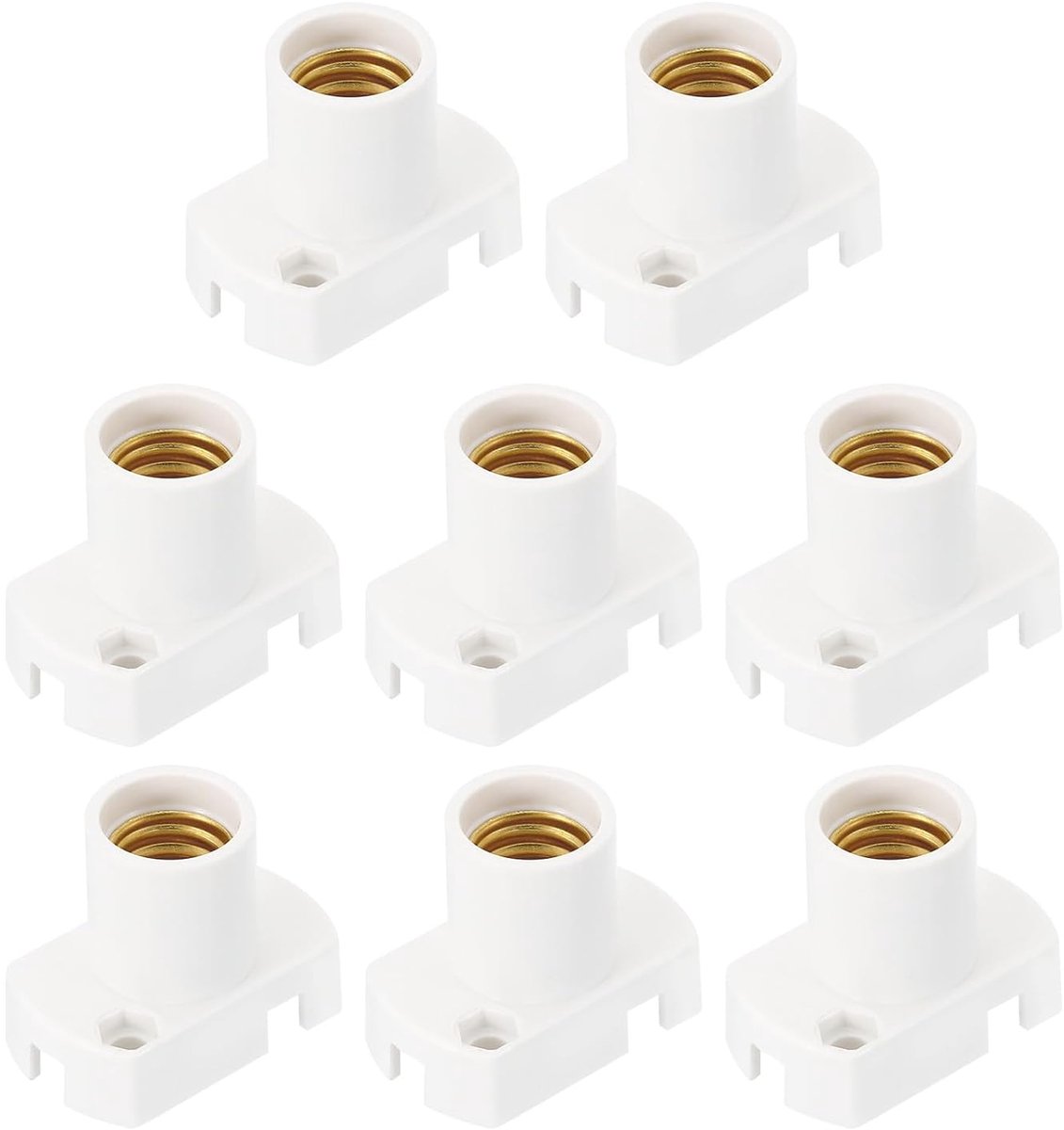 E12 Base LED-lamphouder, 8 stuks, hittebestendige kunststof schroefbare lichtcontactdoos voor garage, stopcontact, kelder, wit