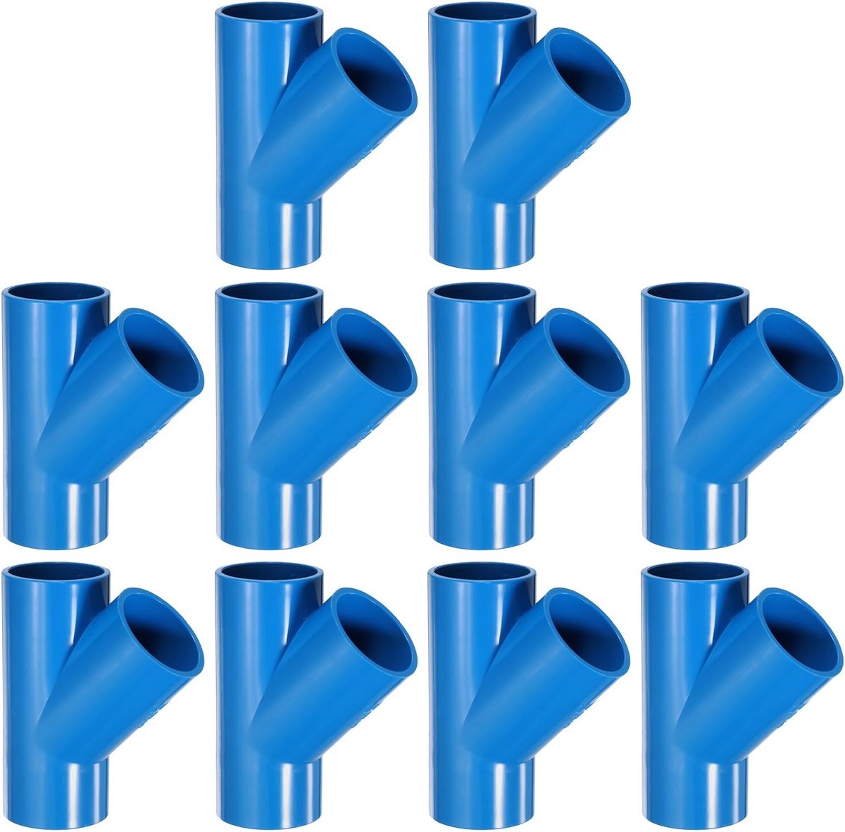 10 stuks pvc-accessoires, 3-weg verbinding, 45 graden verbinding, 1 1/4 inch, 1,3 inch, pvc-buisverbinder, pvc-buisaccessoires, pvc-koppeling, tuinhouder, doe-het-zelf, blauw
