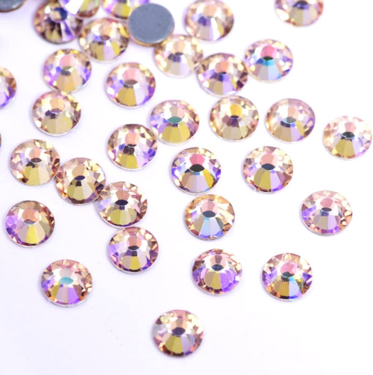Hotfix strasssteentjes, kristallen platte achterkant, strassteentjes, glas, glittersteentjes, nagelkunst, edelstenen, ronde diamanten, hotfix kristal, ronde edelstenen, 2,7 - 2,9 mm, amethist