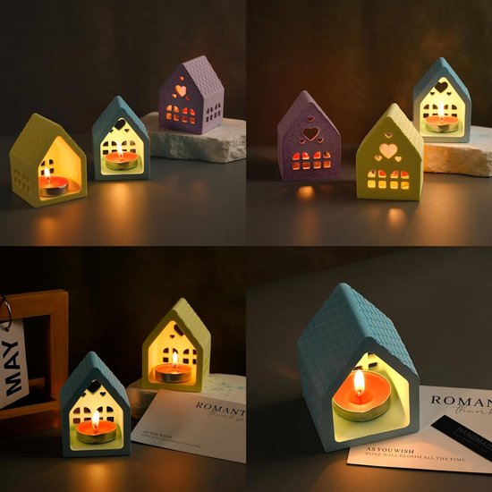 vormen gietvormen huizen, gietvormen siliconen Kerstmis, 3D siliconen vorm huis, siliconen mal Kerstmis, doe-het-zelf siliconen vorm kaarshouder gietvorm, siliconen vorm huis om te gieten — afbeelding 3