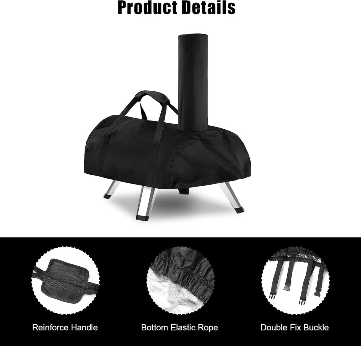 Draagtas voor Ooni Karu 16 Pizzaoven, Duurzaam Waterdicht Multi-Brandstof Pizzaovenhoes voor Buiten Compatibel met Ooni Karu 16 Pizza Oven (Zwart) – foto 2