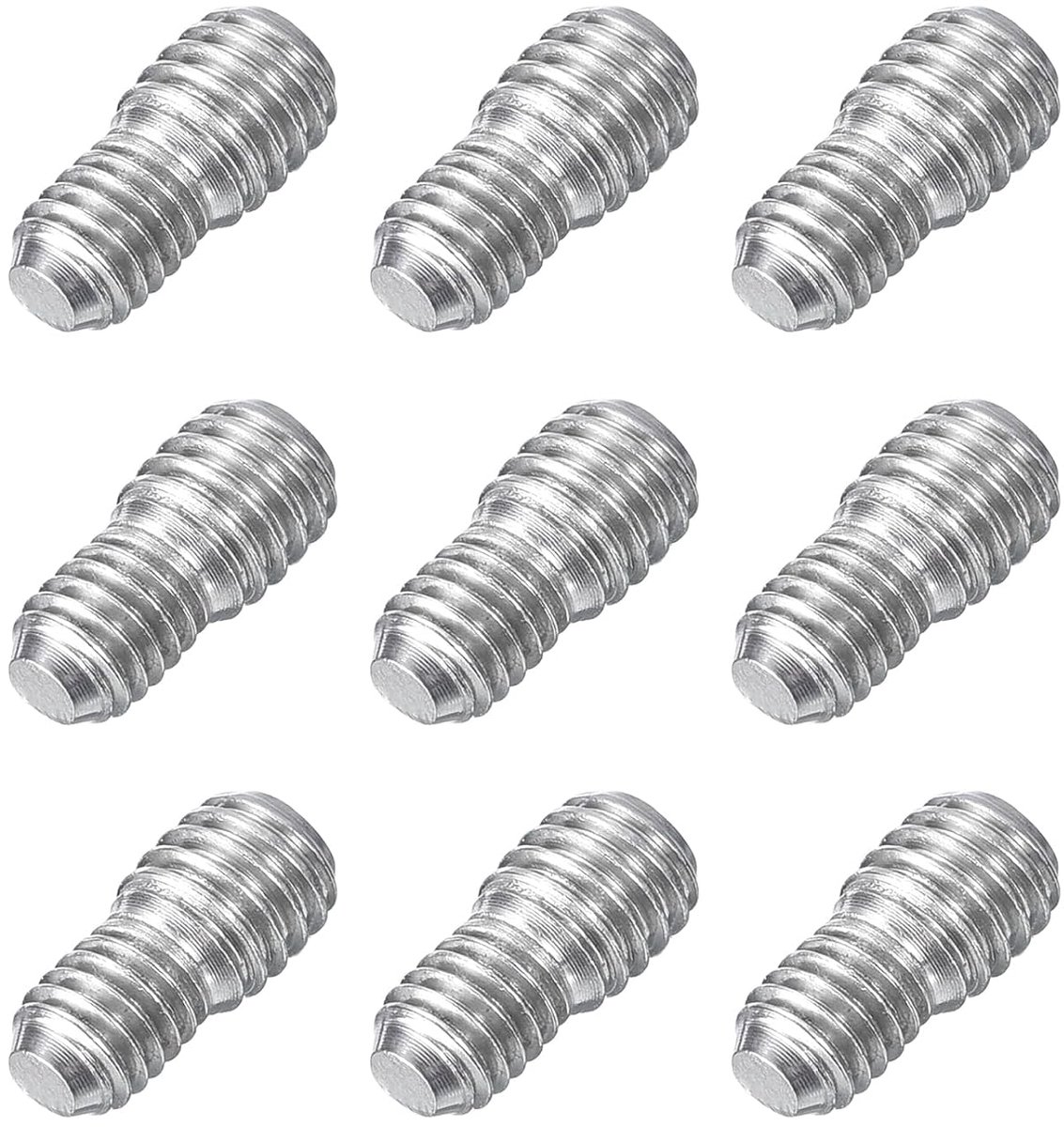 M5 x 6 mm naar M6 x 6 mm dubbel uiteinde schroefdraadbouten, dubbele schroefdraadpennen, schroef 9 stuks 304 roestvrij stalen schroefdraadadapter, reduceerschroef voor meubelhardware