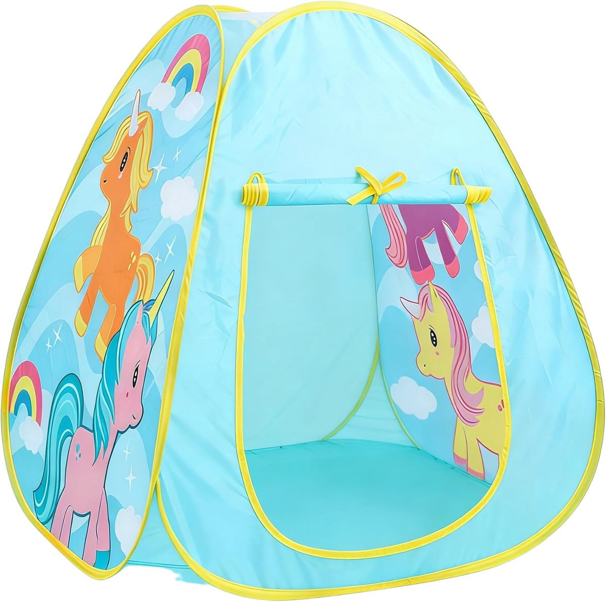 Eenhoorntent voor kinderen, pop-up kindertent binnen, kleine tipi opvouwbaar fort voor jongens en meisjes cadeau