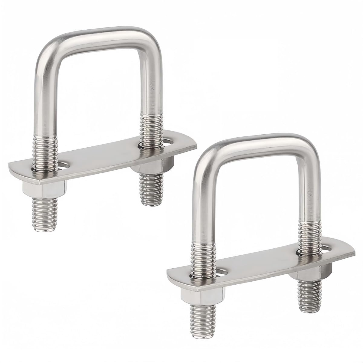304 roestvrij stalen beugelschroeven, U-bouten met moer en frame, M8 x 30 x 60 mm (2 stuks)