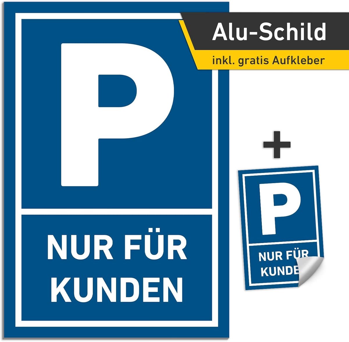 3 mm aluminium bord alleen voor klanten 20 x 30 cm parkeerbord parkeerplaats (met boring)