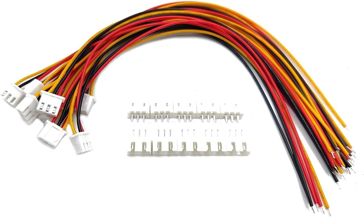 20 Sets JST XH2.54 3Pin Draad Kabel Plug Connector, XH 2.54mm Pitch 3Pins Mannelijke Vrouwelijke met 20cm Draad 26AWG