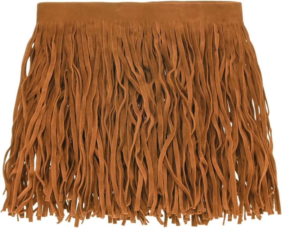 METERXITY PU Lederen Franje Trim, 1 Yard 15,5 cm Lichtbruin Dubbelzijdig Suède Kwastje Naaien Trim voor DIY Ambacht/Naaien Jurk Kostuum/Tassen Schoen Decoratie, Franje Kwastje