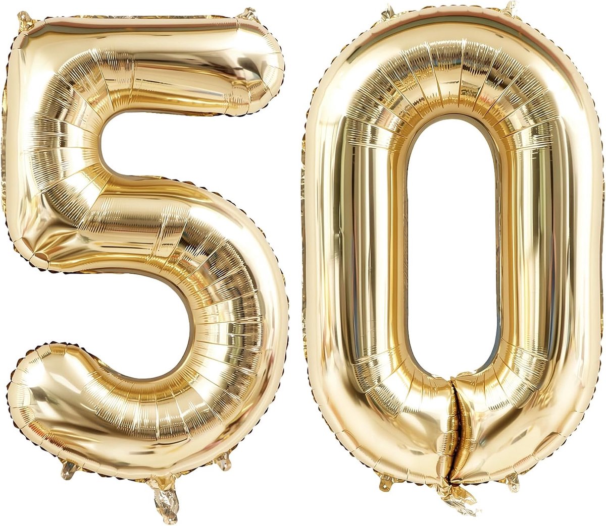 50, Gouden Ballon, 40-inch Goudcrème Folieballon, Gigantische Cijferballon voor Meisjes en Jongens, Verjaardagsfeestdecoratie, Jubileumdecoratie