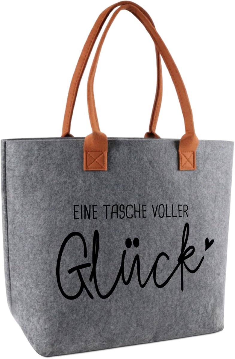 Grote vilten tas met spreuk, shopper tas van vilt, tote bag voor dames, cadeau voor vrouwen, mama, vriendin, collega voor verjaardag, vakantie, housewarming
