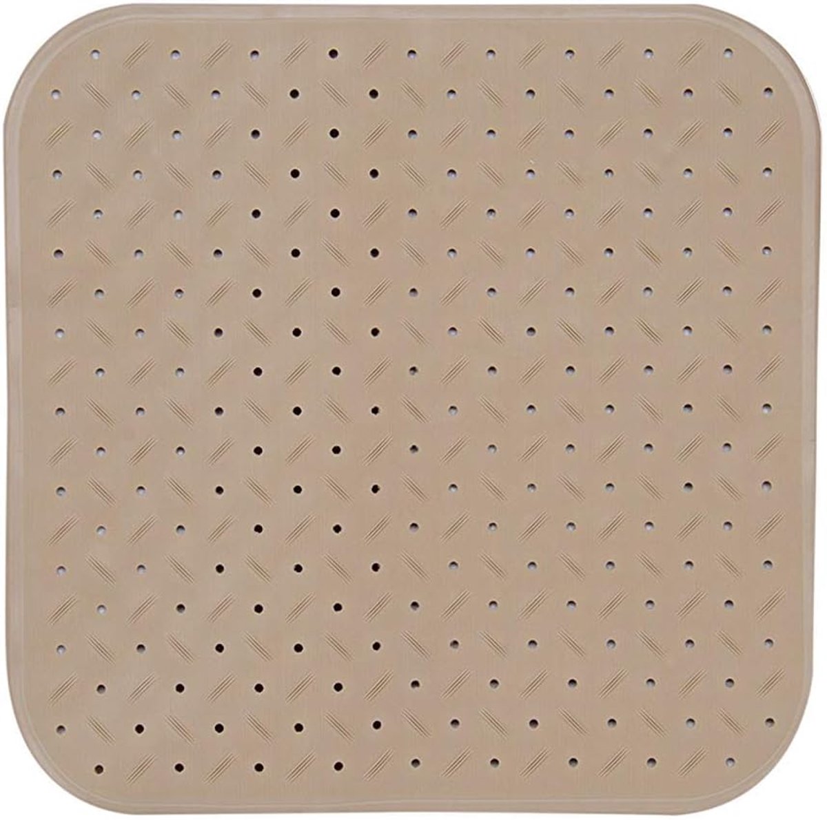 Premium douchemat, badmat, badmat, badmat, antibacterieel, antislip met zuignappen, beige, ruikt naar rozen, ca. 54 x 54 cm, wasbaar op 60 graden