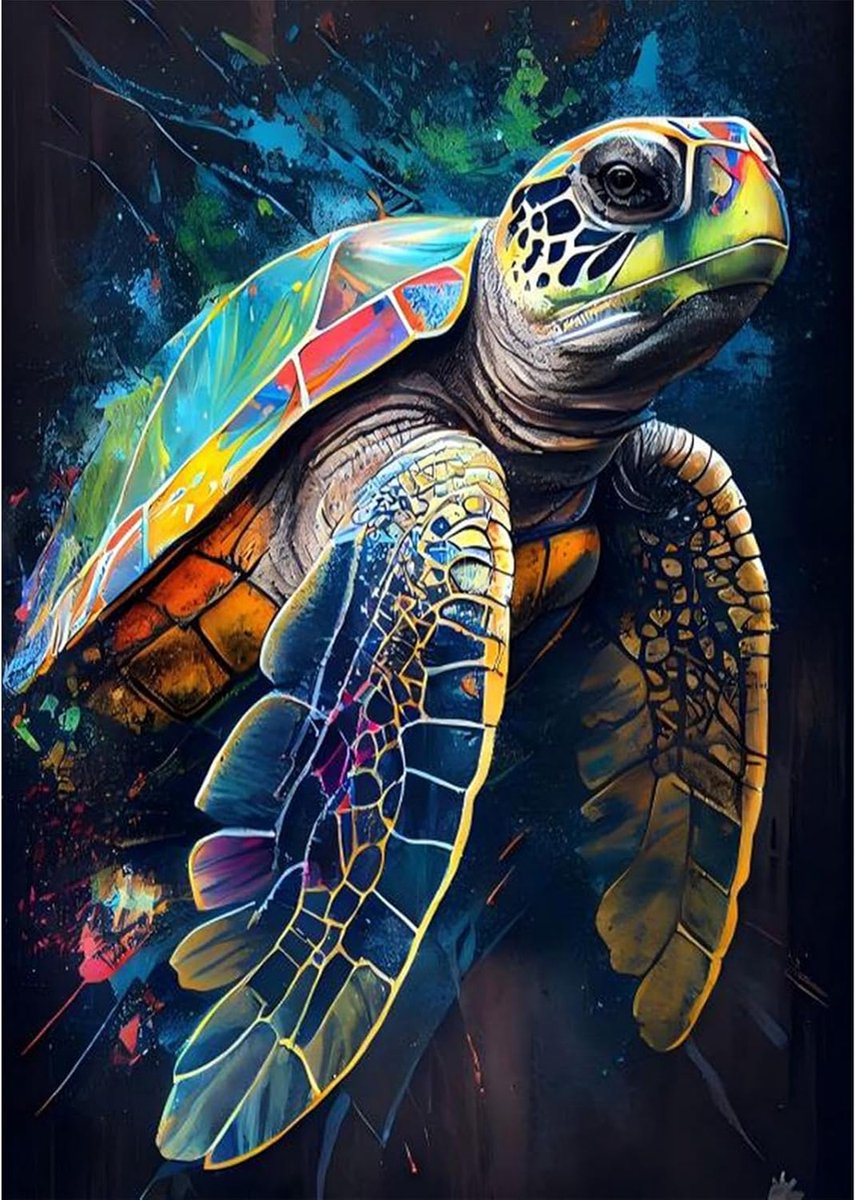 Zeeschildpad Diamond Art Kits voor Volwassenen - DIY Volledige Boor 5D Diamond Painting Kits - Volwassenen Diamant Kunst op Canvas voor Ontspanning Geschenken Woondecoratie 30 x 40 cm