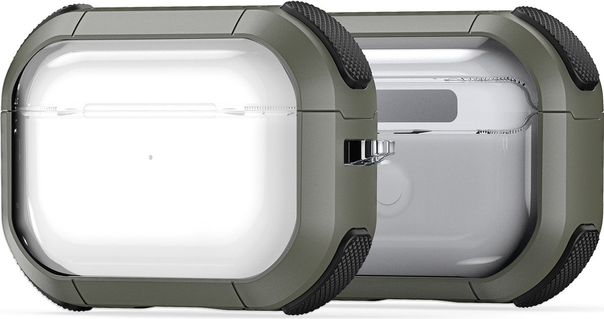 Mobigear Hoesje geschikt voor Apple AirPods Pro 1 Hardcase Hoesje | Mobigear Shockproof - Groen