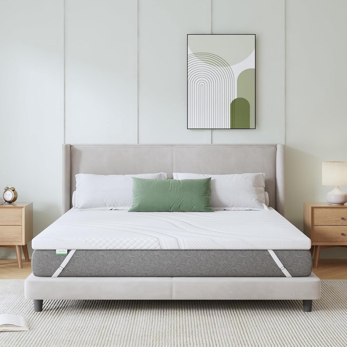 SnelShoppen - Matrastopper 90 x 190 cm, 7,5 cm hoog, Geltopper, Traagschuim, Wasbare Matrashoes voor Boxspringbed, Caravan, Slaapbank, Oeko-Tex