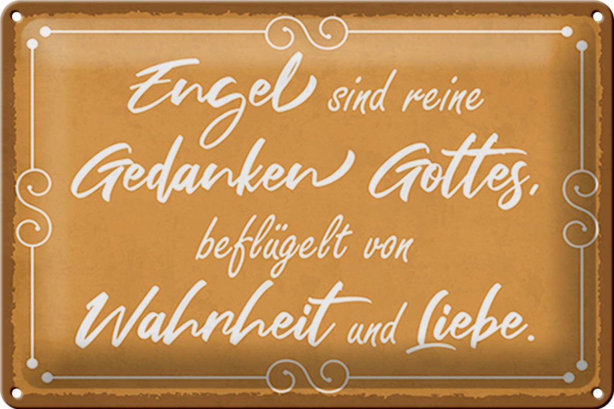 Blechschild Spruch 30x20cm Engel sind Gedanken Gottes