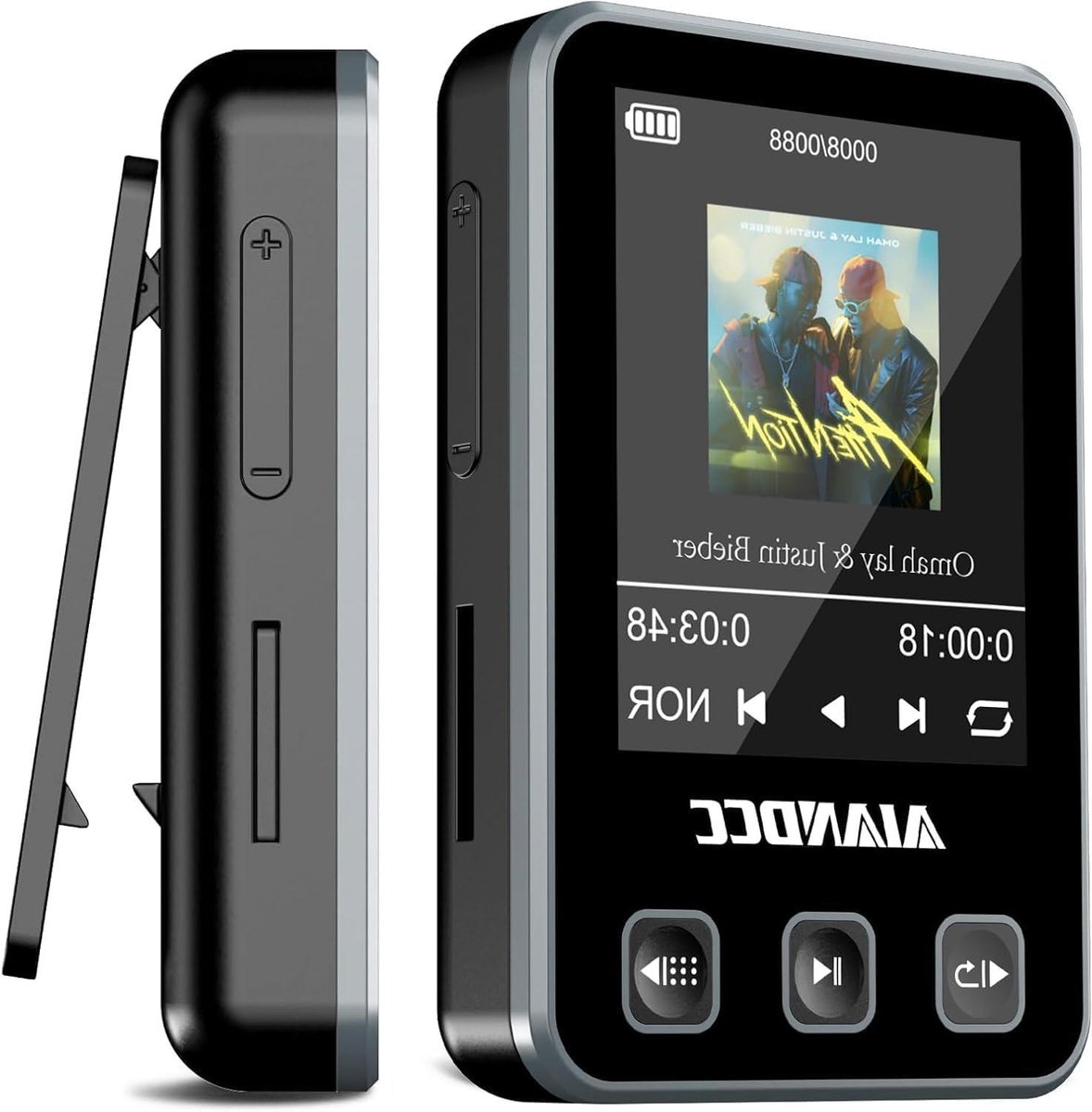 MP3-speler 32 GB - Muziekspeler Bluetooth - Sporten Muziek Luisteren - Inclusief Armband - 27 inch Display - Zwart