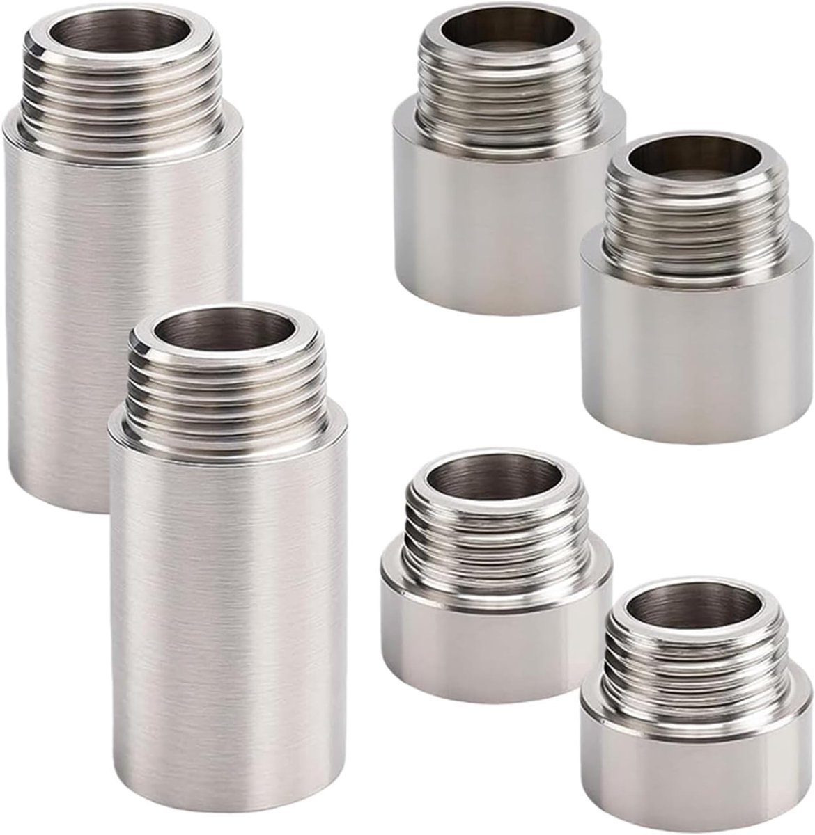 Taps verlengstuk 1/2 inch - RVS - 3 lengtes 20/35/50 mm - Geschikt voor eenvoudig aansluiten - SnelShoppen
