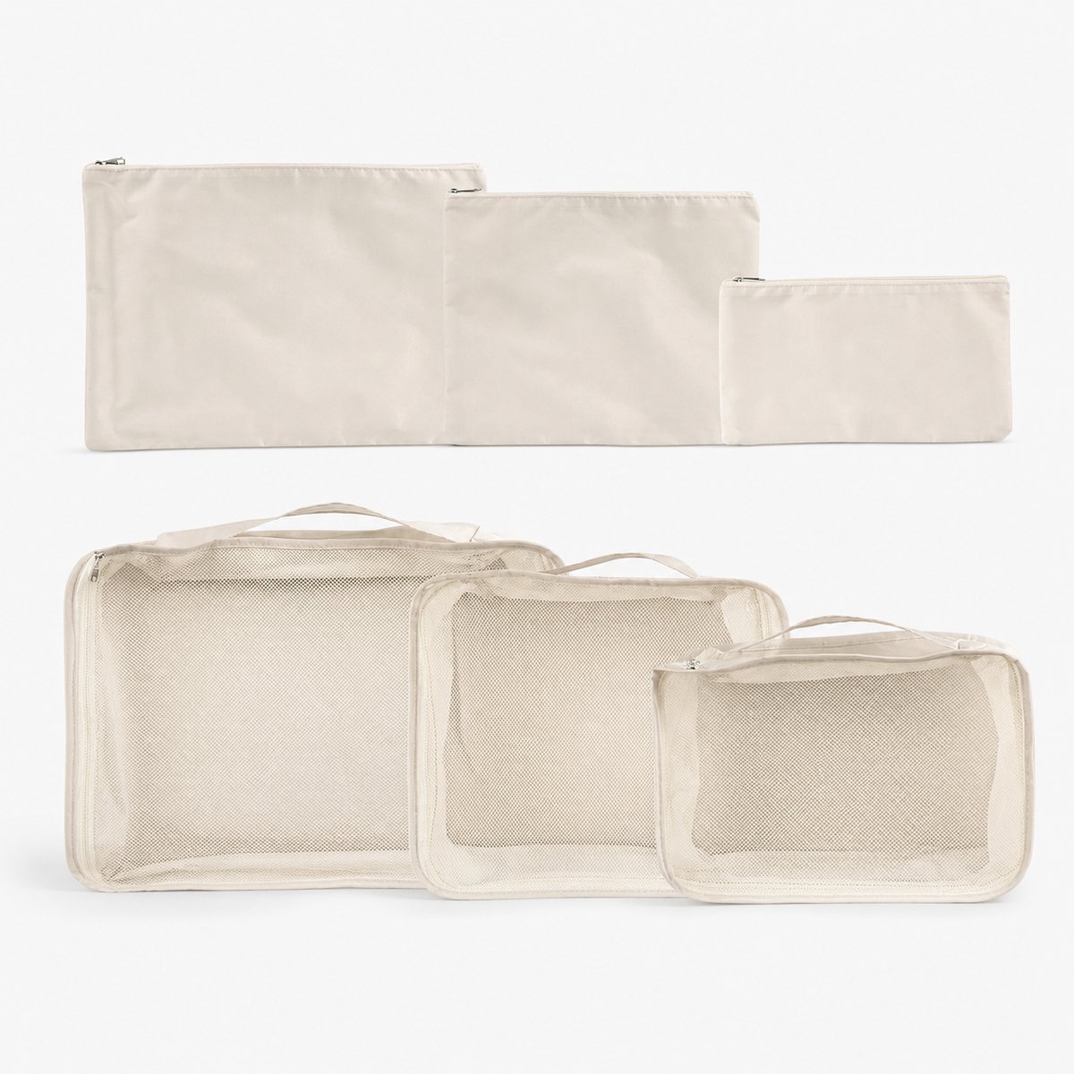 Reisorganizer Set 6-delig - Packing Cubes - Koffer Organizer - Beige
