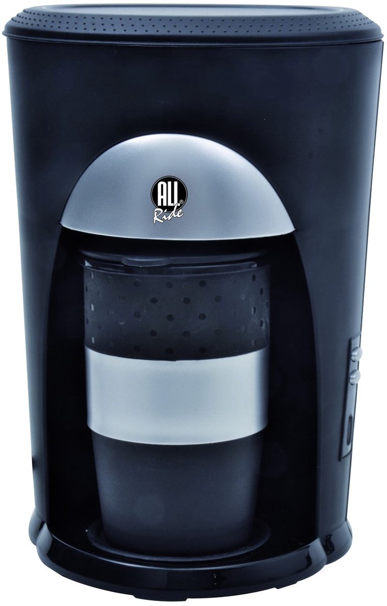 All Ride Koffiezetapparaat 12Volt Auto en Vrachtwagen - Koffiepadmachine voor Koffiepads - Koffiezet Apparaat met Koffiebeker - Auto Accessoiries voor Onderweg - Zwart