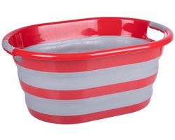 Dirt Devil Opvouwbare Wasmand - 27 L - 60 x 45 x 30 CM - Opgevouwen 10 CM hoog - Rood/ Grijs