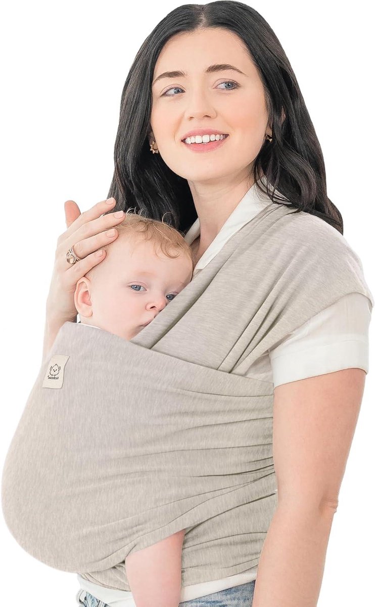 Draagdoek Baby - Babywikkel Draagzak - Baby Knuffelen - Ergonomisch Ontwikkeld - Vanaf Geboorte - Grijs