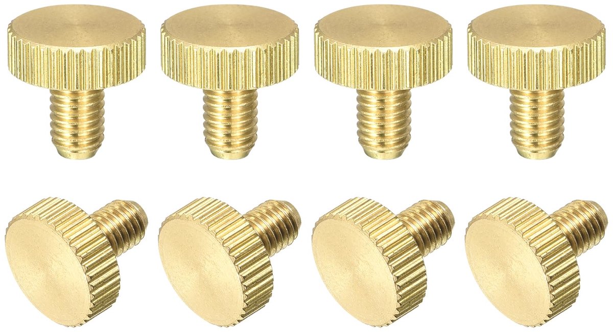 Sleufschroeven, platte schroeven van messing, M5 x 8 mm voor handgrepen, bevestigingen voor huis, elektronica, machines, 8 stuks