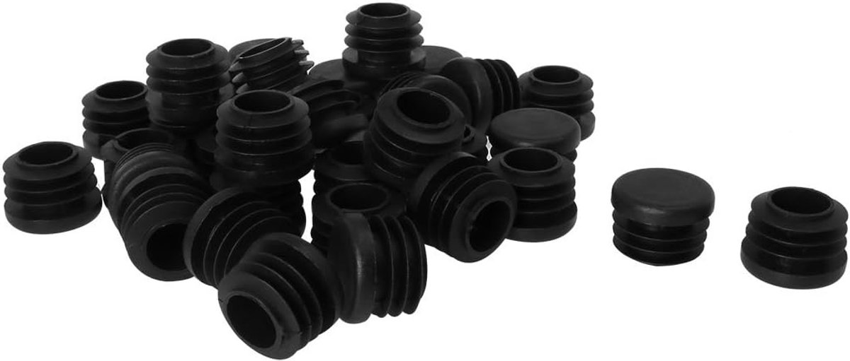 sourcing map Paaldoppen, 34 stuks, plastic ronde buisinzetstukken, eindkap 22 mm, 0,87 inch OD bescherming bodem tafel
