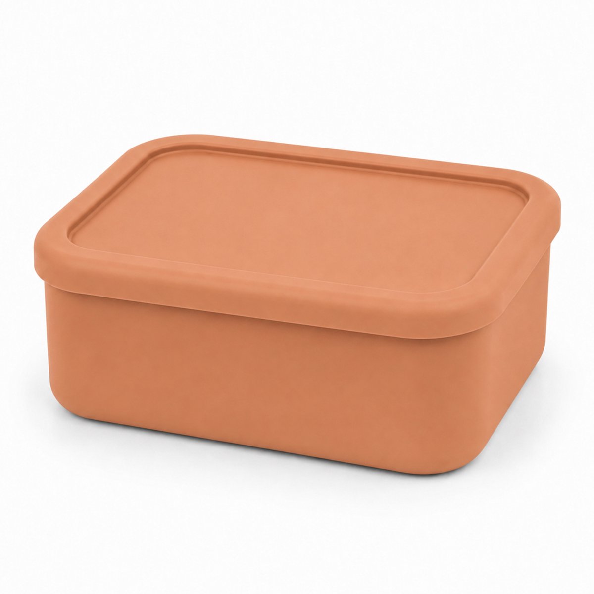 VHV - Lunchbox 1300 ml van Siliconen - Flexibele Broodtrommel met Deksel - Geschikt voor Magnetron, Oven, Vriezer en Vaatwasser - Voor Werk, School en Meal Prep - Terracotta