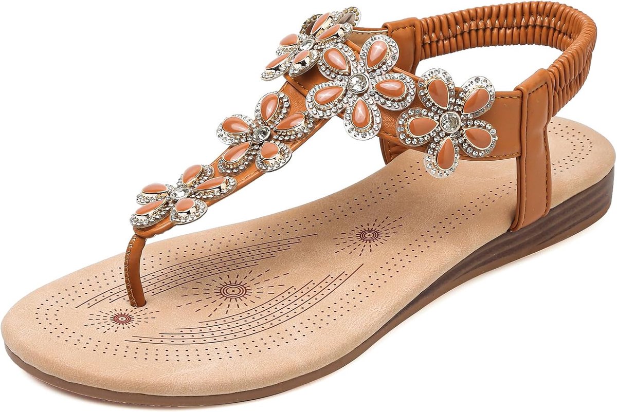Modieuze Sandalen Dames Teenslipper Zomer Platte Sandaal Comfortabele voor Dagelijks Gebruik maat 36-42