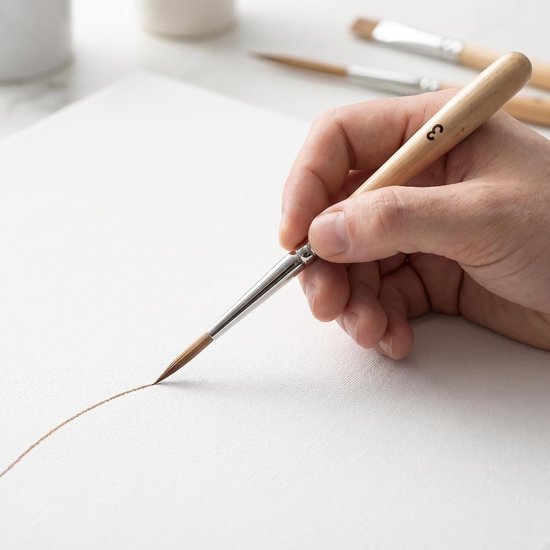 5 stuks extra lange lijnpenselenset, premium sleepkwast voor aquarel, acryl en olie, fijne detailkwast met hoge elasticiteit voor modelbouw, nail art en artistieke contouren — afbeelding 3