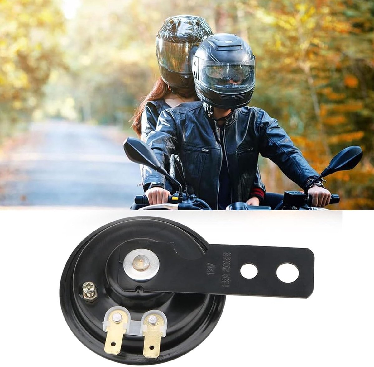 hoorn 12V, universele hoorn, universele signaalhoorn voor auto's, motorfiets, scooter, scooter, bromfiets, ATV - geluid, waterdicht, goed gecoat metaal