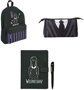 Wednesday schoolset; rugzak, etui en notitieboek met pen
