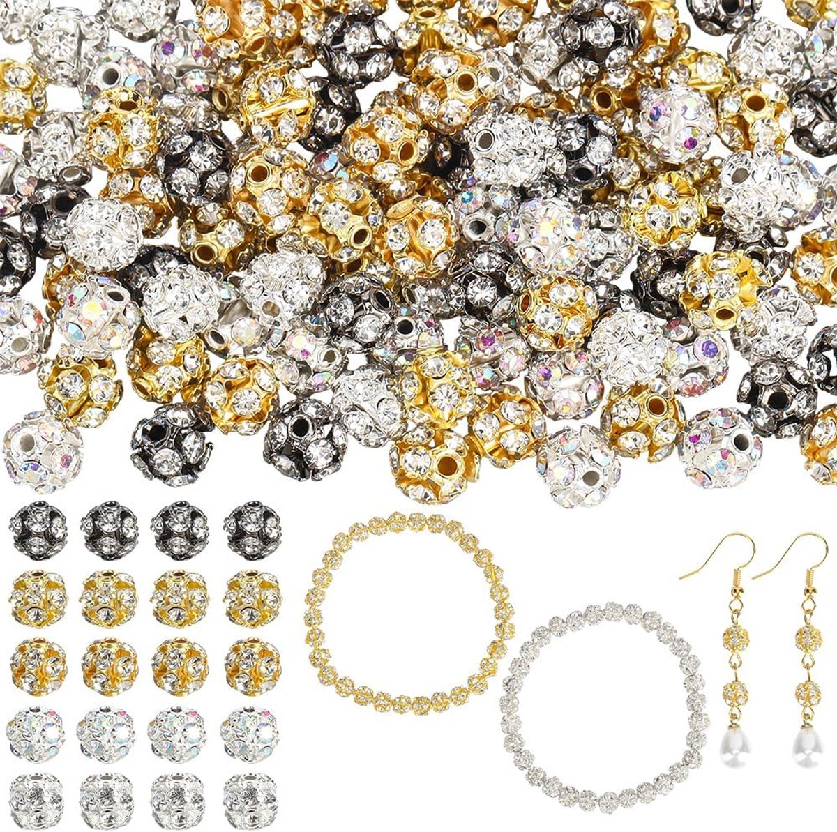 Kralen met gat, glazen schijf, ronde en glanzende afstandhouders, losse kralen, voor het maken van sieraden, penarmbanden