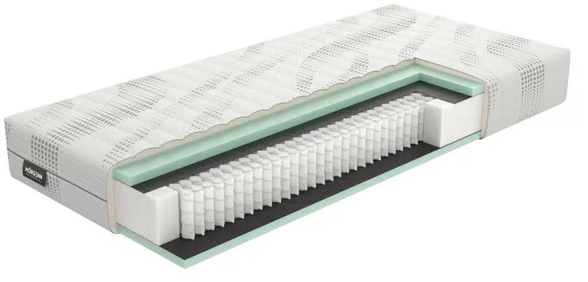 Mörgenn Quattro Matras - Pocketvering + Koudschuim - Cooltouch Tijk - 24 cm - 100x210 cm Wit