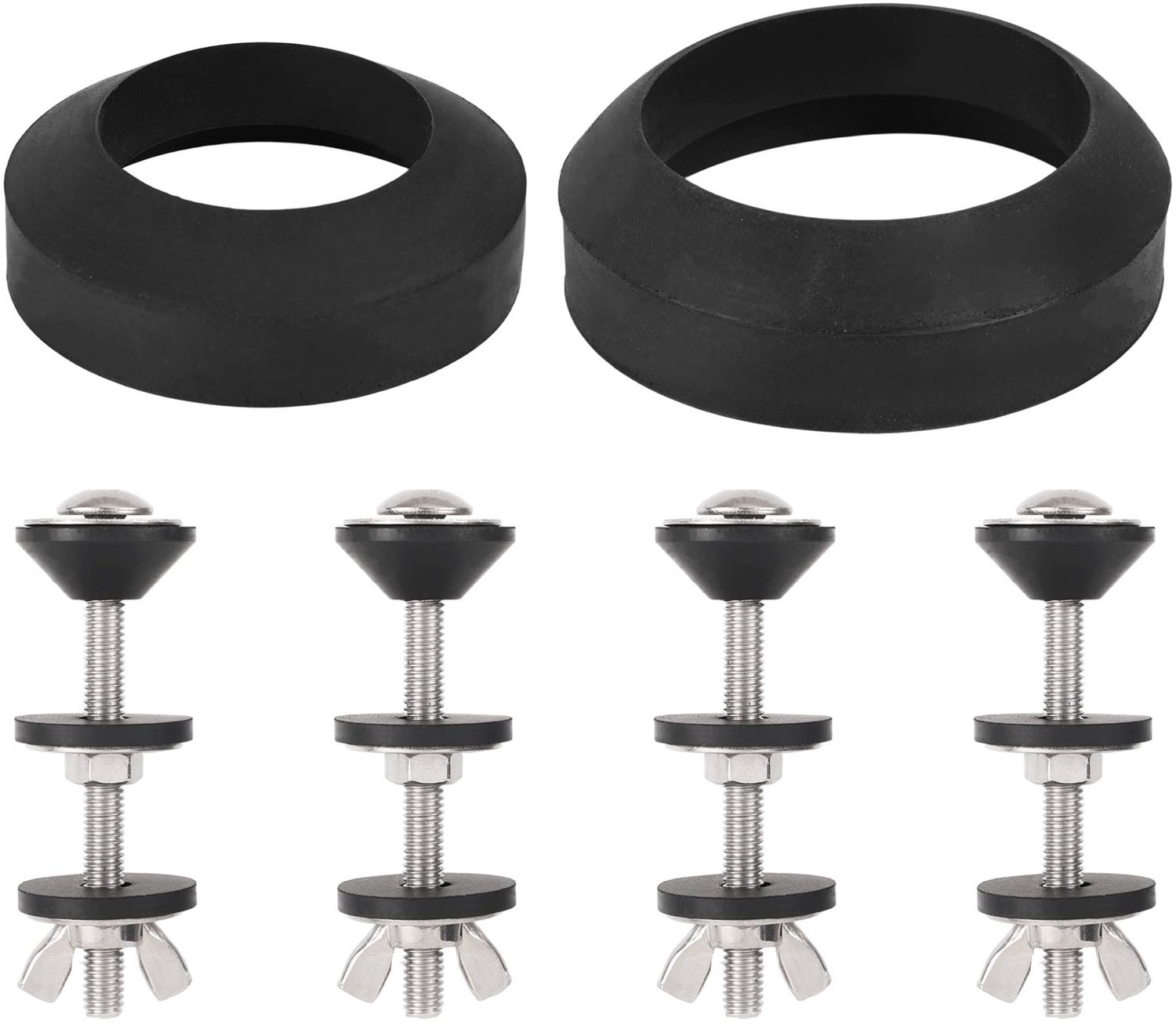 SnelShoppen - Universele Seal Reparatieset voor Toiletreservoir, Inclusief 7.5cm en 5cm Afsluitringen, Compleet Leaks-Seal Kit voor Twee-Delige Toilet