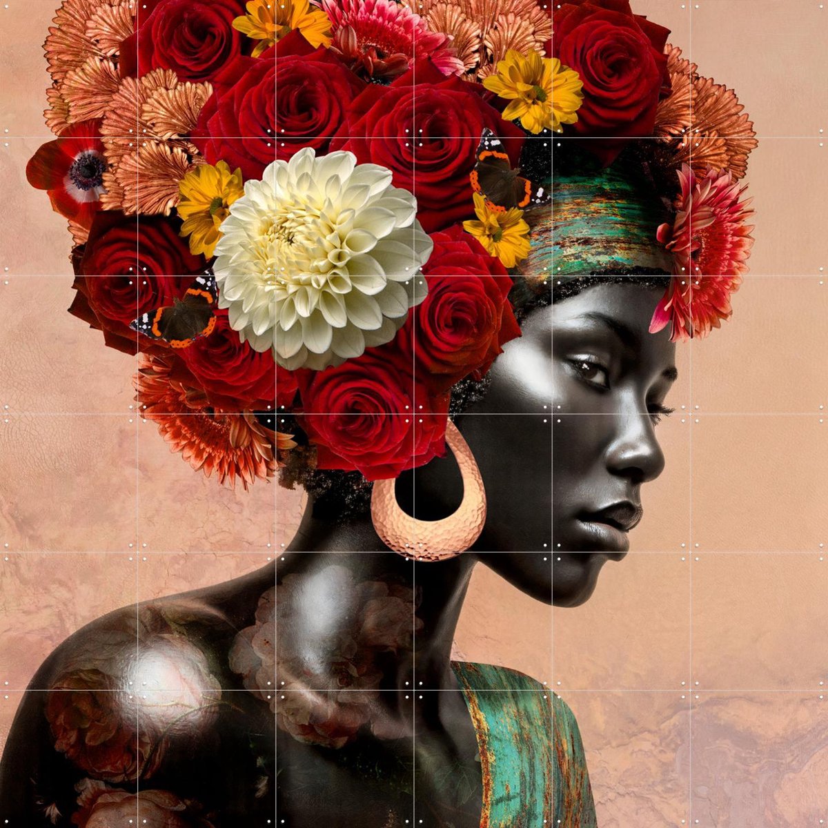 IXXI Royal Grace, Sander van Laar - 120 x 120 cm - Gratis ophangtool - Grote wanddecoratie en posters - Speels, Surrealisme, Gemengde Technieken