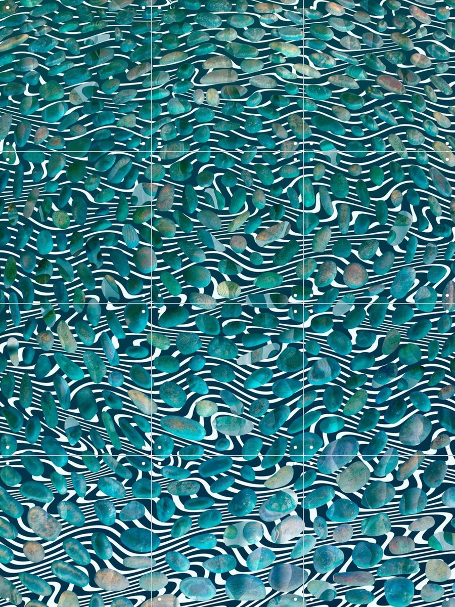 IXXI Sitting By The River, Angelo Cerantola - 60 x 80 cm - Gratis ophangtool - Grote wanddecoratie en posters - Digitale Kunst, Kleurrijk, Abstract