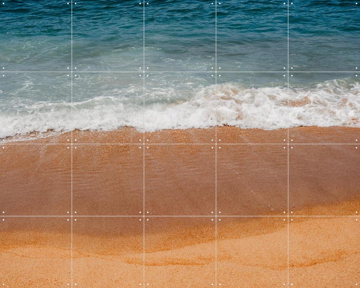 IXXI Abstract Beach Waves, Photolovers - 100 x 80 cm - Gratis ophangtool - Grote wanddecoratie en posters - Fotografie, Strandhuis, Woonkamer