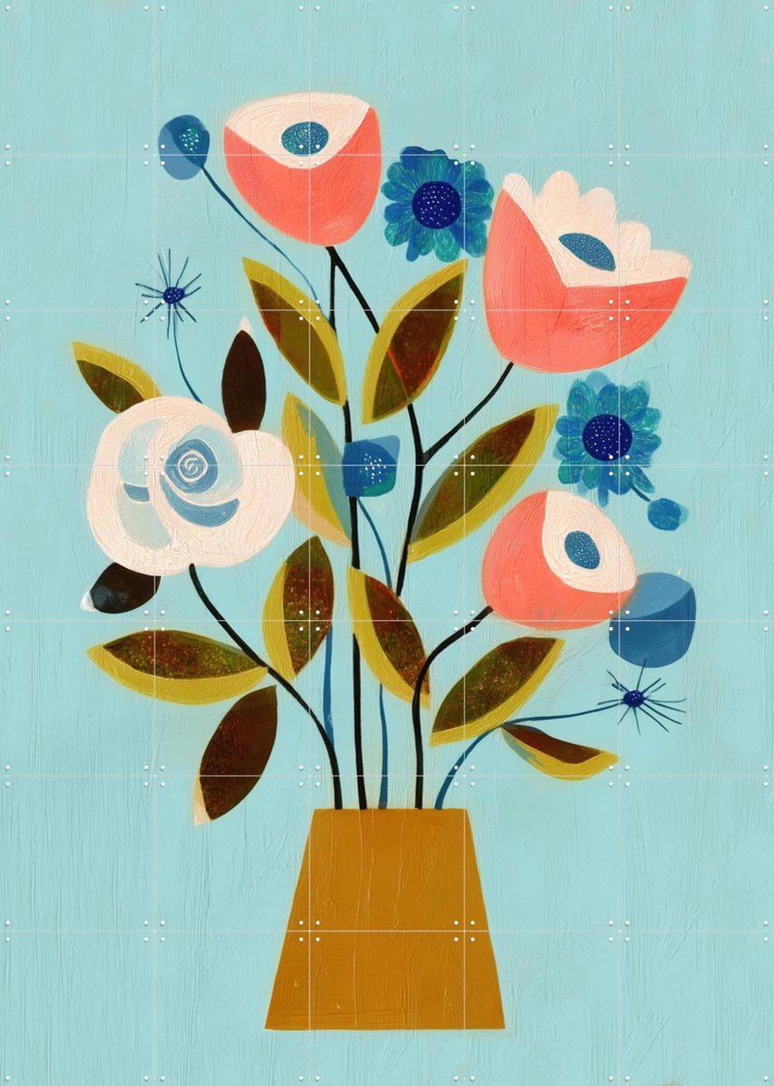 IXXI Colorful Still Life, Branka Kodžoman - 100 x 140 cm - Gratis ophangtool - Grote wanddecoratie en posters - Schilderijen, Kwaststreken