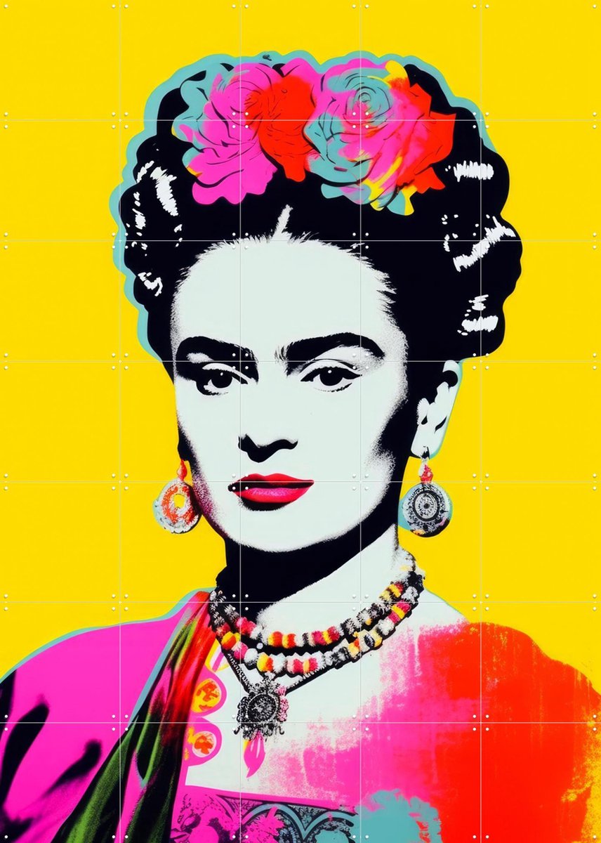IXXI Oh Frida No. 2, Treechild & Various - 100 x 140 cm - Gratis ophangtool - Grote wanddecoratie en posters - Pop art, Digitale Kunst, Kleurrijk
