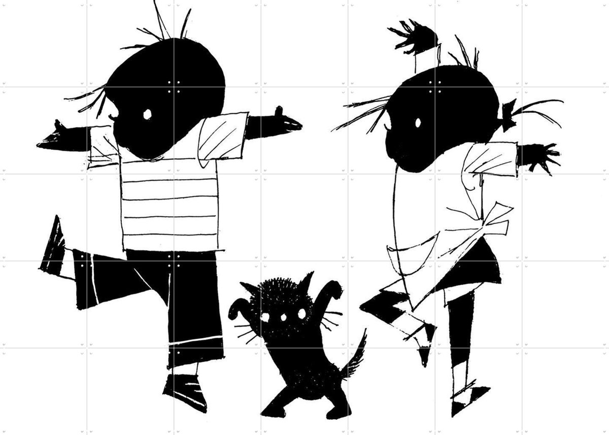 IXXI Gekke Dans, Fiep Westendorp - 140 x 100 cm - Gratis ophangtool - Grote wanddecoratie en posters - Speels, Tekeningen, Kinderkamer, Kinderen