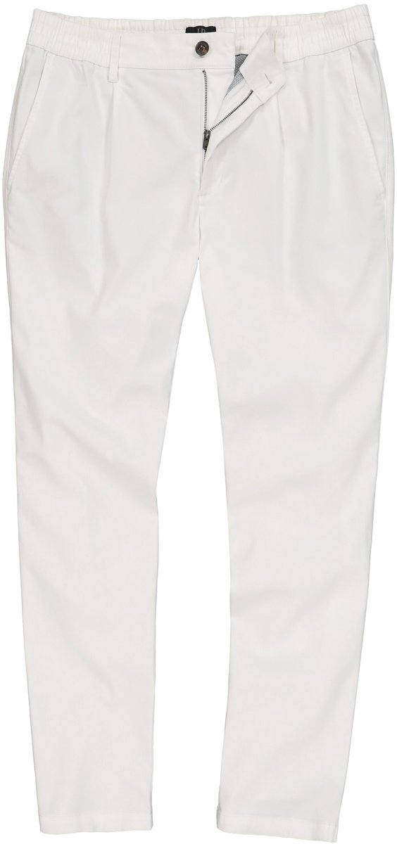 JP 1880 - Heren - Chino FLEXNAMIC® elastische band plooien moderne straight-Fit - Off-white - Maat 60