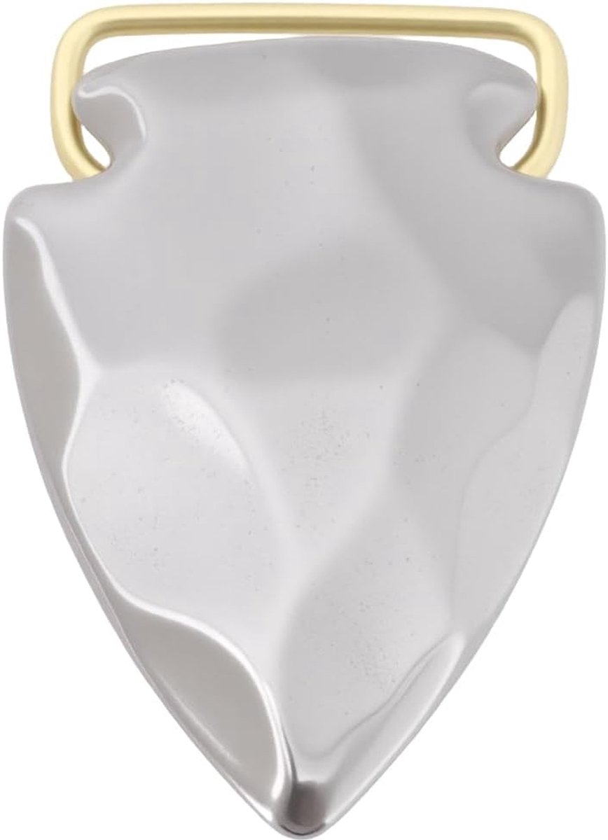 idea Roestvrij staal Pin Belt Buckle Retro Rock Shape Buckle voor 38mm Riem, Zilver, 74x50mm