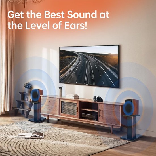 Houten luidsprekerstandaard - Speaker houder - Home audio - Zandvulbaar design - 40 cm - Bruin van houten — afbeelding 3