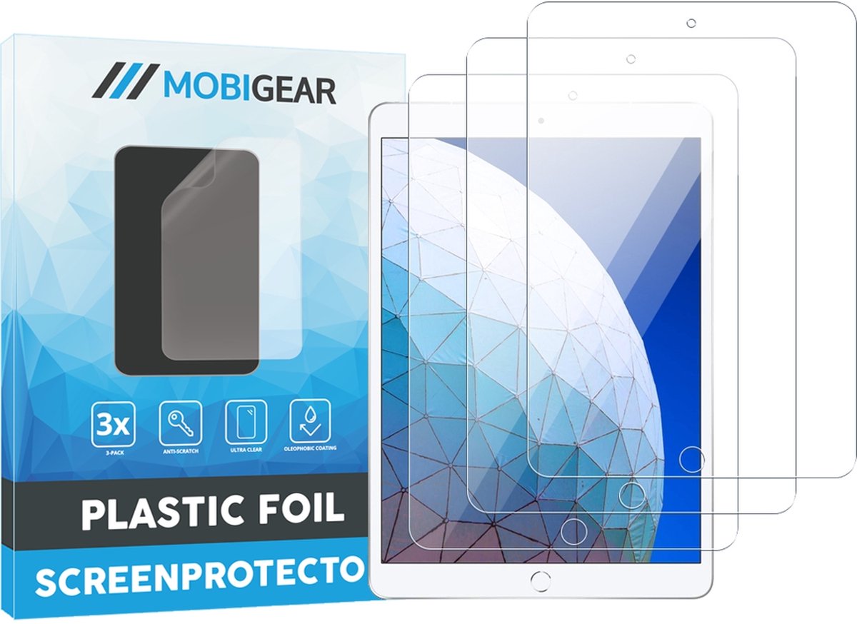 Mobigear Screenprotector geschikt voor Apple iPad Air 3 (2019) | Mobigear Screenprotector Folie - Case Friendly (3-Pack)
